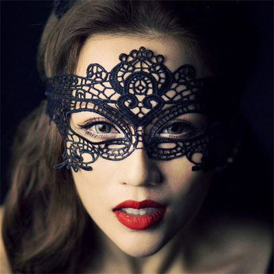 Masque pour les yeux en dentelle creuse Bar Night Show Prop Masquerade Ball Masque de dentelle sexy noir