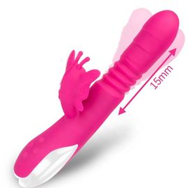 Jouet femelle de sexe de silicone de chargeur d'USB de papillon de vibrateur de rotation imperméable pour des femmes