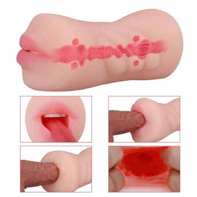 Jouet de sexe de trou de vagin d'aperçu gratuit double de Masturbator de bouche d'avions de tasse de cloque de gorge profonde intime orale réaliste de chat pour