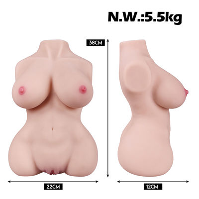 Masturbator masculin de grandes de ballots de torse poupées adultes molles réalistes de sexe pour le vagin texturisé réaliste des hommes 3D avec ChannelPop anal