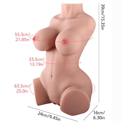 demi torse de poupée de sexe de corps de la poupée 5.5kg avec le jouet adulte de sexe de vrai Masturbator masculin de vagin de squelette en métal pour les hommes