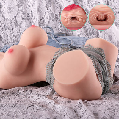 demi torse de poupée de sexe de corps de la poupée 5.5kg avec le jouet adulte de sexe de vrai Masturbator masculin de vagin de squelette en métal pour les hommes
