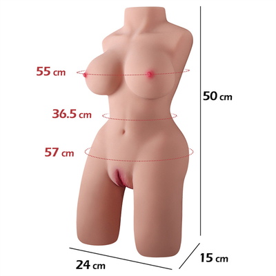 poupée de sexe de sein de position de 6,5 kilogrammes grande de silicone de sexe de poupée de chat réaliste femelle demi-longueur actif multi de torse appropriée à