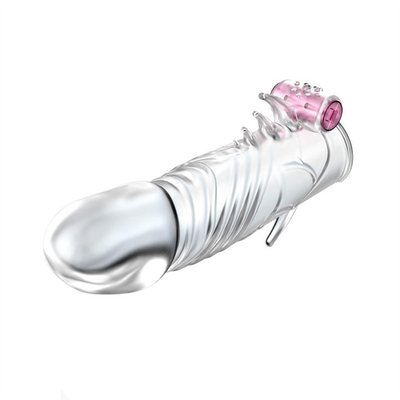 Préservatifs mous de bande d'élargissement de Crystal Vibrating Penis Sleeves Delay pour l'homme