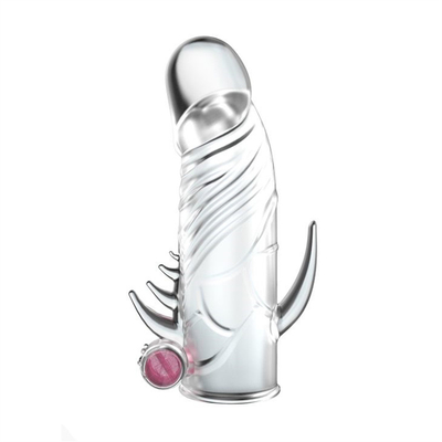 Préservatifs mous de bande d'élargissement de Crystal Vibrating Penis Sleeves Delay pour l'homme