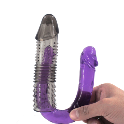 Jouets adultes de sexe de Crystal Condoms And Extendable Male de préservatifs réutilisables de pénis