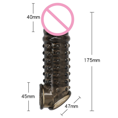 Douille réutilisable de supplément de pénis de silicone d'hommes d'éjaculation liquide de retard