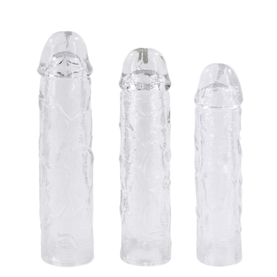 Pénis réaliste de silicone de coq de douille d'extension de pénis d'hommes de Toy Dildo Extender Condoms For de sexe