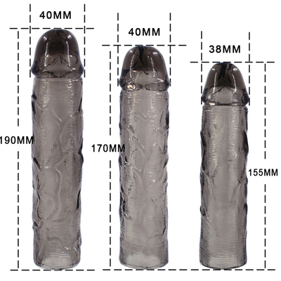Pénis réaliste de silicone de coq de douille d'extension de pénis d'hommes de Toy Dildo Extender Condoms For de sexe