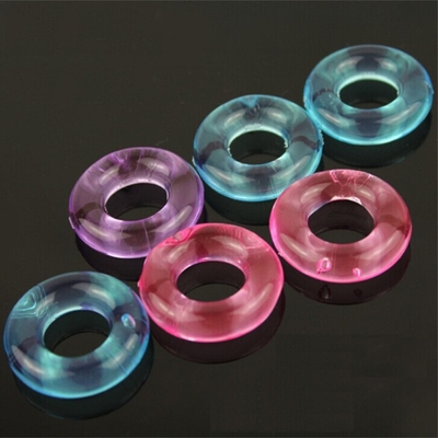 Pénis à retard de temps Ring Crystal Ring Color Random Silicone Ring pour le mâle