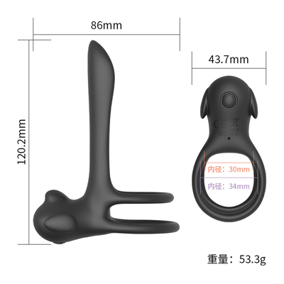 Anneau de pénis triangulaire en silicone avec queue taquineuse / anneau de pénis étiré pour stimuler le pénis