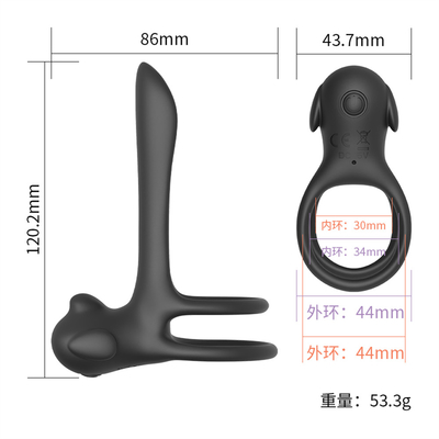 Anneau de pénis triangulaire en silicone avec queue taquineuse / anneau de pénis étiré pour stimuler le pénis