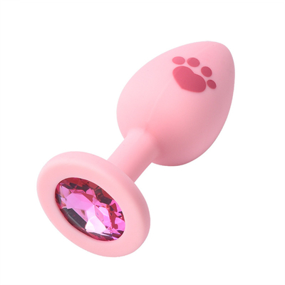 Le sexe adulte joue la prise anale de bout de silicone médical avec la gemme en plastique colorée