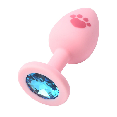 Le sexe adulte joue la prise anale de bout de silicone médical avec la gemme en plastique colorée