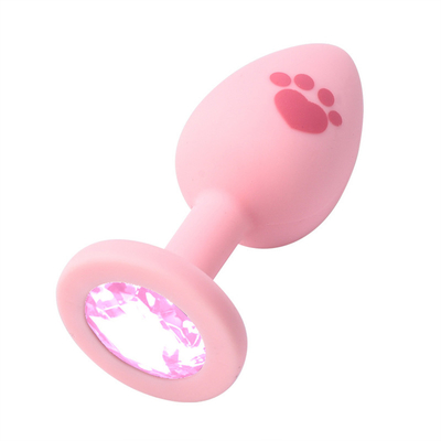 Le sexe adulte joue la prise anale de bout de silicone médical avec la gemme en plastique colorée