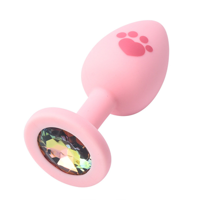 Le sexe adulte joue la prise anale de bout de silicone médical avec la gemme en plastique colorée