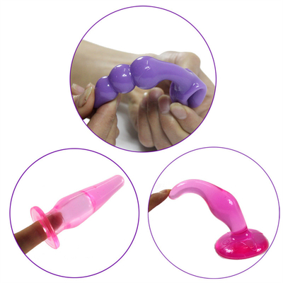 6 morceaux de combinaison de bande de perles de prise anale molle de bout ont placé des jouets de sodomie de stimulateur pour le mâle et les femmes
