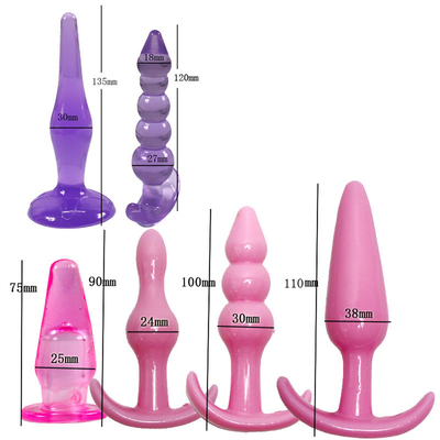 6 morceaux de combinaison de bande de perles de prise anale molle de bout ont placé des jouets de sodomie de stimulateur pour le mâle et les femmes