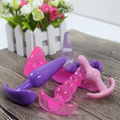 6 morceaux de combinaison de bande de perles de prise anale molle de bout ont placé des jouets de sodomie de stimulateur pour le mâle et les femmes