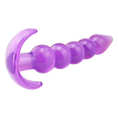 Prise en caoutchouc imperméable flexible de bout de bande de plaisir de pourpre anal inégal de prise avec les perles anales par accroissement lisses