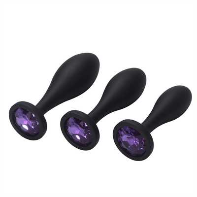Les jouets de expédition de sodomie de silicone de baisse arrosent l'ensemble anal de prise de Massager de conception de baisse de prise anale noire de bout