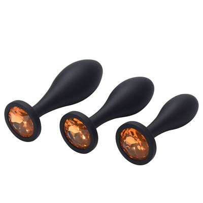 Les jouets de expédition de sodomie de silicone de baisse arrosent l'ensemble anal de prise de Massager de conception de baisse de prise anale noire de bout