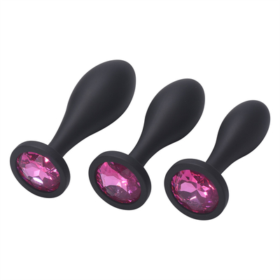 Les jouets de expédition de sodomie de silicone de baisse arrosent l'ensemble anal de prise de Massager de conception de baisse de prise anale noire de bout