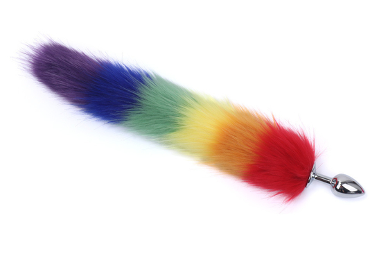 Couleur métallique cul plomb anal insérer queue de renard plomb anal pour femme
