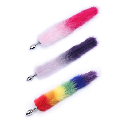 Couleur métallique cul plomb anal insérer queue de renard plomb anal pour femme