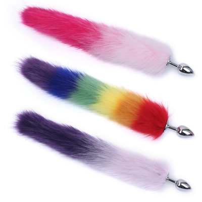 Couleur métallique cul plomb anal insérer queue de renard plomb anal pour femme