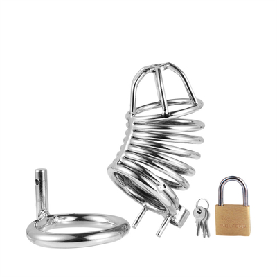 Chasteté métallique Pénis Cock Cage Hommes Bondage Pénis verrouillage Chasteté Temps de retard Cages Appareil Pour Homme