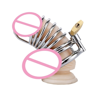 Chasteté métallique Pénis Cock Cage Hommes Bondage Pénis verrouillage Chasteté Temps de retard Cages Appareil Pour Homme