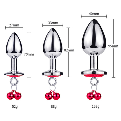 Jouets sexuels anaux Plug Butt en acier inoxydable Crystal 3pcs Set métallique Plug anal avec cloche