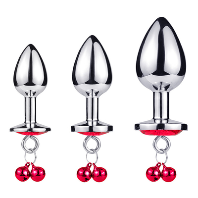 Jouets sexuels anaux Plug Butt en acier inoxydable Crystal 3pcs Set métallique Plug anal avec cloche