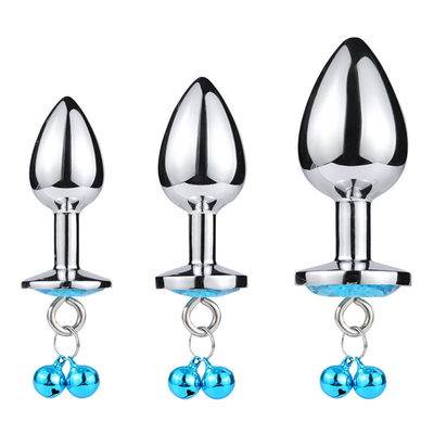Jouets sexuels anaux Plug Butt en acier inoxydable Crystal 3pcs Set métallique Plug anal avec cloche
