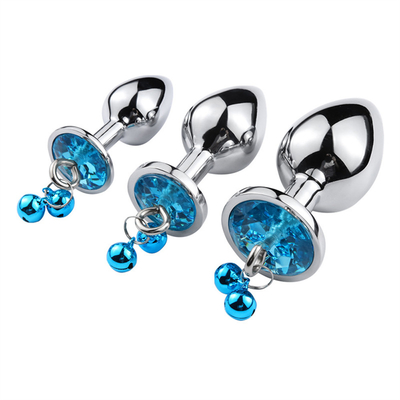 Jouets sexuels anaux Plug Butt en acier inoxydable Crystal 3pcs Set métallique Plug anal avec cloche