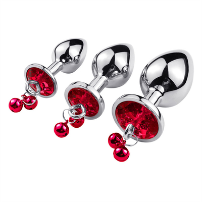 Jouets sexuels anaux Plug Butt en acier inoxydable Crystal 3pcs Set métallique Plug anal avec cloche