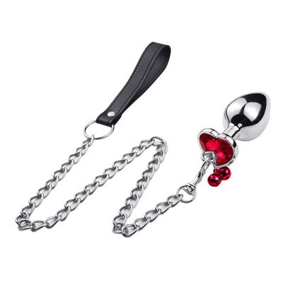 Jouet sexuel anal en forme de cœur en forme de cloche bague fesse boucle avec chaîne métallique pour homme et femme imperméable à l'eau petit poids