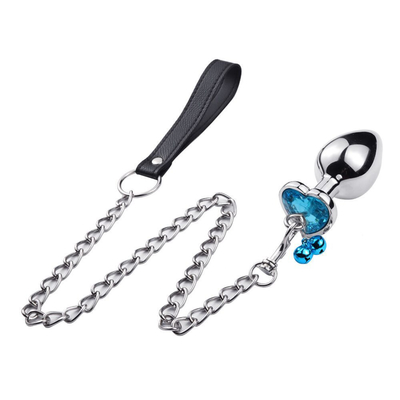 Jouet sexuel anal en forme de cœur en forme de cloche bague fesse boucle avec chaîne métallique pour homme et femme imperméable à l'eau petit poids