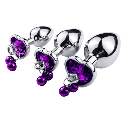 Jouet sexuel anal en forme de cœur en forme de cloche bague fesse boucle avec chaîne métallique pour homme et femme imperméable à l'eau petit poids
