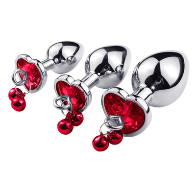 Jouet sexuel anal en forme de cœur en forme de cloche bague fesse boucle avec chaîne métallique pour homme et femme imperméable à l'eau petit poids