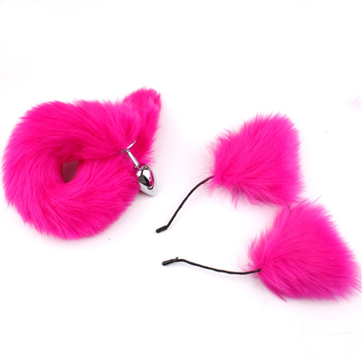 New Style Fox Tail Plug Anal Jouets, Plug Butt Anal, Plug Anal Tail Pour les femmes Fancy Cat Kitty Costume Oreille de fête Capille