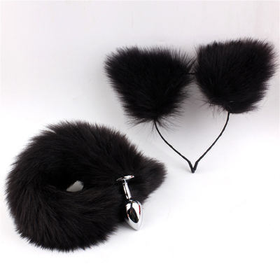 New Style Fox Tail Plug Anal Jouets, Plug Butt Anal, Plug Anal Tail Pour les femmes Fancy Cat Kitty Costume Oreille de fête Capille