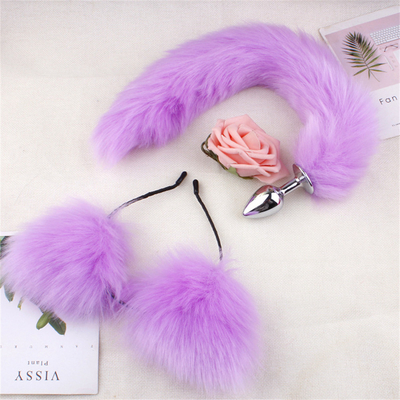 New Style Fox Tail Plug Anal Jouets, Plug Butt Anal, Plug Anal Tail Pour les femmes Fancy Cat Kitty Costume Oreille de fête Capille