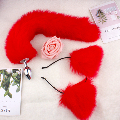 New Style Fox Tail Plug Anal Jouets, Plug Butt Anal, Plug Anal Tail Pour les femmes Fancy Cat Kitty Costume Oreille de fête Capille