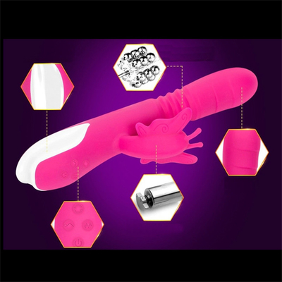 Tête de poussée automatique Chargeur USB portable Vibrateur de lapin pour femmes