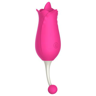 Vibrateur à deux têtes rose, stimulation clitoridienne, massage, vibrateur, lèche de langue, vagin, vibrateur, jouet sexuel pour femmes.