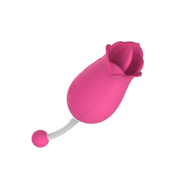 Vibrateur à deux têtes rose, stimulation clitoridienne, massage, vibrateur, lèche de langue, vagin, vibrateur, jouet sexuel pour femmes.