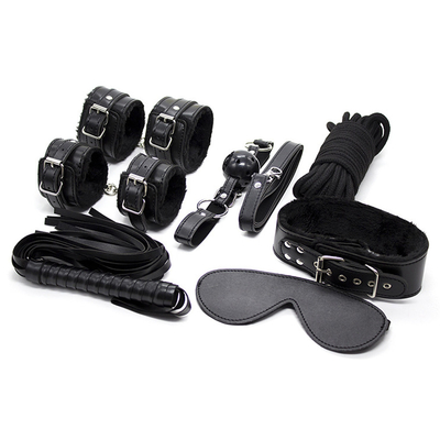 Bondage PU Kit de fétichisme en cuir Restreint esclave jouet sexuel Bondage Pour les couples