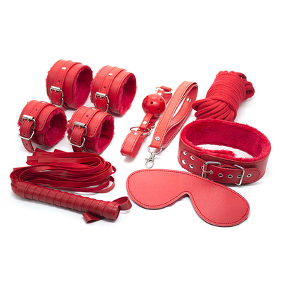 Bondage PU Kit de fétichisme en cuir Restreint esclave jouet sexuel Bondage Pour les couples